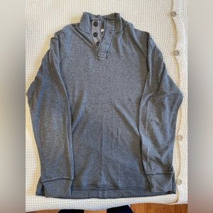 Gray Club Room long sleeve henley shirt, fitted